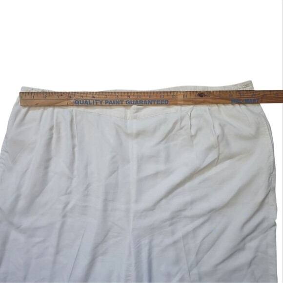 Vintage Allison Taylor 100% Silk Pants Sz 2X Minimalist Off White Trousers - Picture 7 of 11